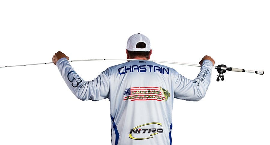 Jeff Chastain holding a fishing pole.