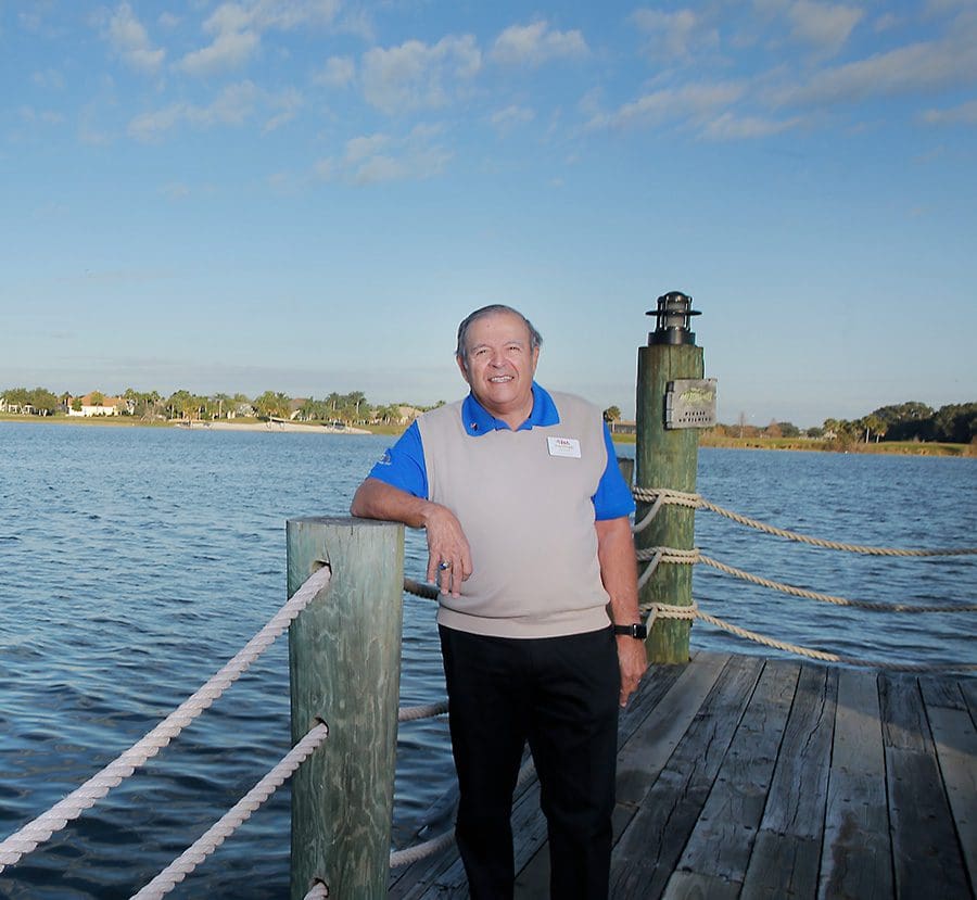 Fred Briggs standing on a dock.