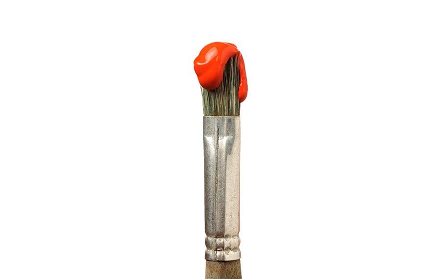 paint-brush-with-orange-paint