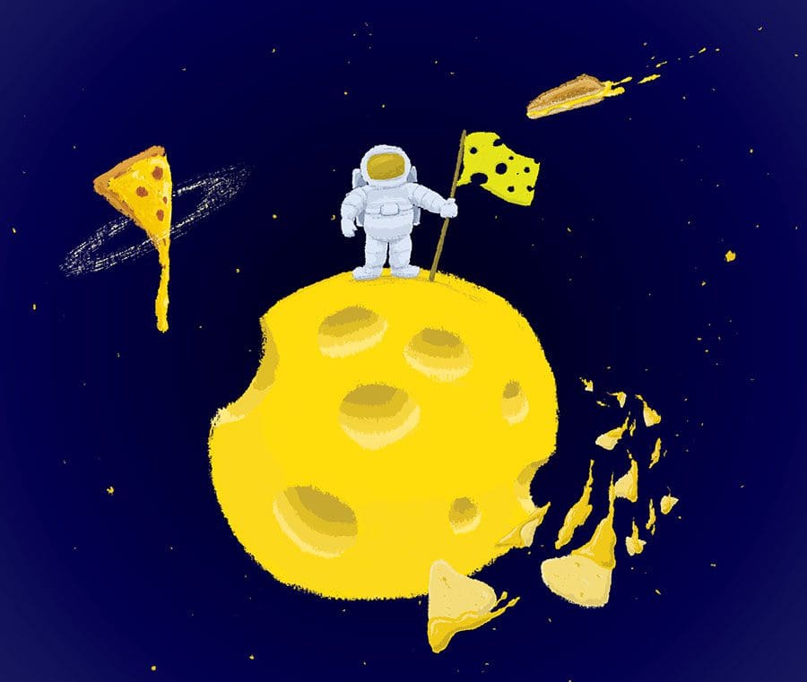 illustration-astronaut-on-cheese-moon