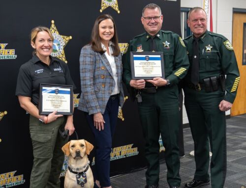 Lake County Sheriff’s Officer Erica Stamborski and K9 Simba Presented with Back The Blue Award