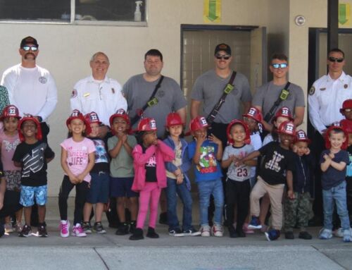 Eustis Fire Department Celebrates Eustis Elementary with Pizza Party for Food Drive Support